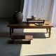 Small low bench in old teak from Indonesia H14 L50