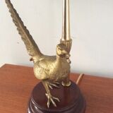 Vintage lamp 70s bronze pheasant