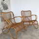 Pair of vintage rattan armchairs
