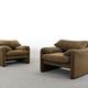 Pair of Maralunga Lounge Chairs by Vico Magistretti for Cassina, Italy