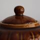 Théière chinoise style citrouille à panneaux marron vintage