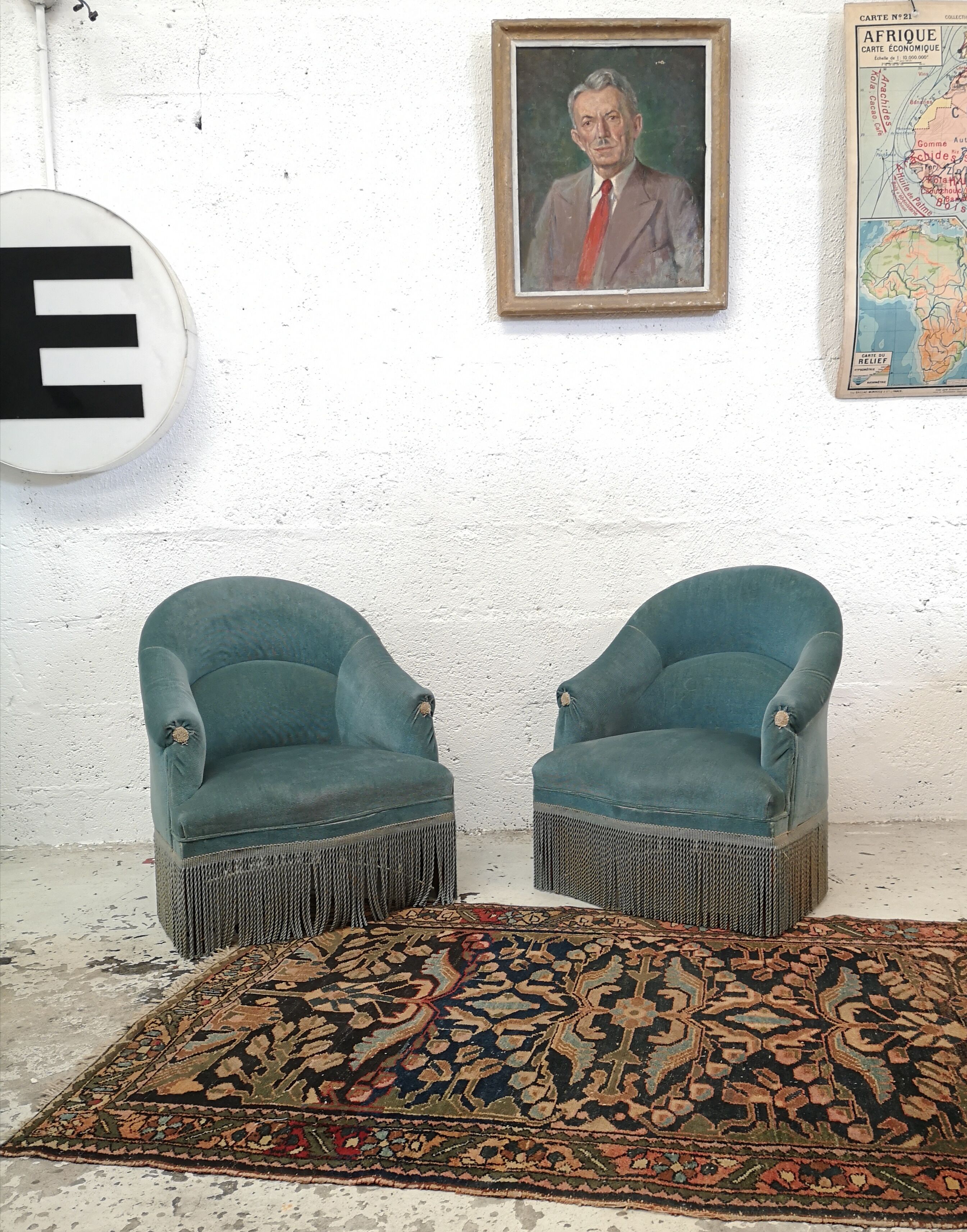 Pair of armchairs blue