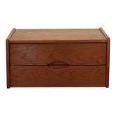 Floating nightstand  in teakwood with 2 drawers  * Denmark 70 * good condit