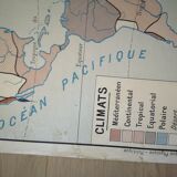 Vintage school poster from the 50s Rossignol America Physics and Politics