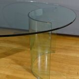 Oval Glass Table, attributed to Fiam, Italy – 1980