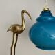 Vintage globe pendant light in blue opaline