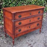 Chest of drawers 3 drawers louis XVl style wood and bronze