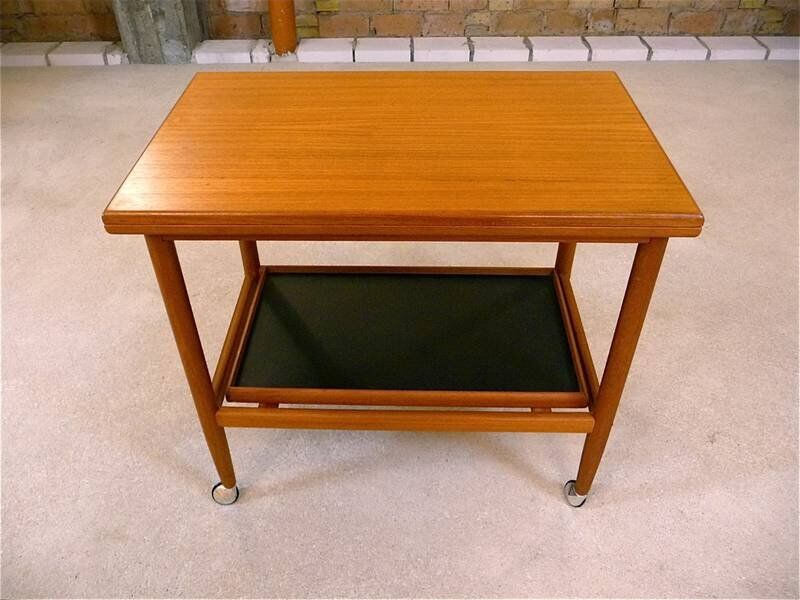 Danish folding table top serving trolley in teak from Arrebo Møbler, 1960s