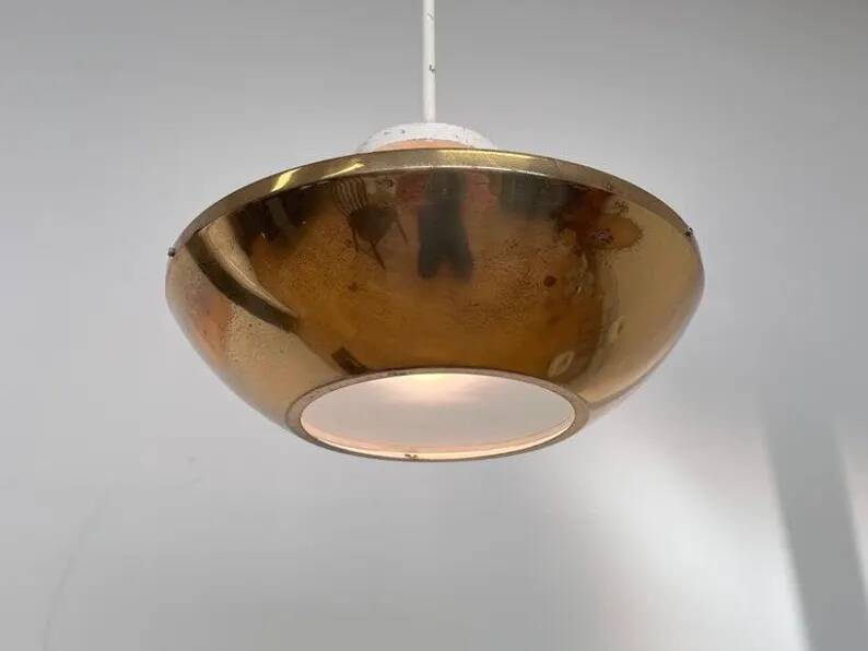 Small brass design UFO pendant - 1940s / Czechoslovakia