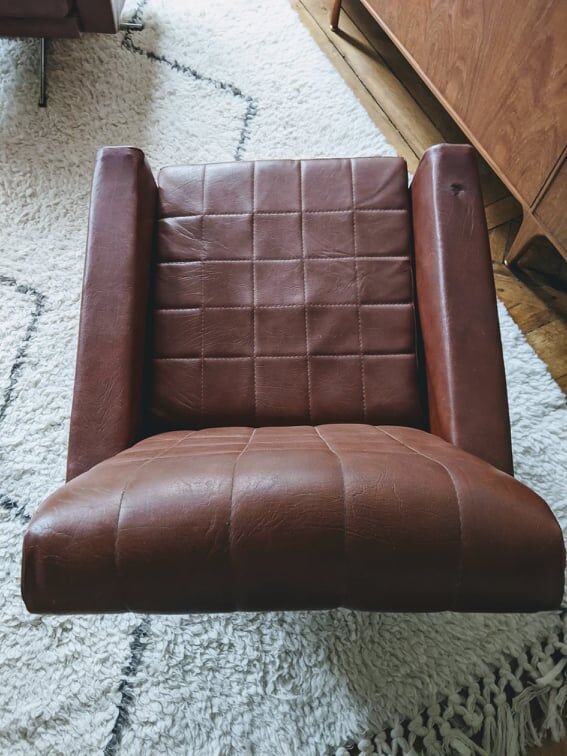 Swivel armchair skai and chrome 60s