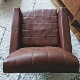 Swivel armchair skai and chrome 60s