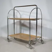 Mid Century Folding Serving Trolley in Chrome by Bremshey, 1960s