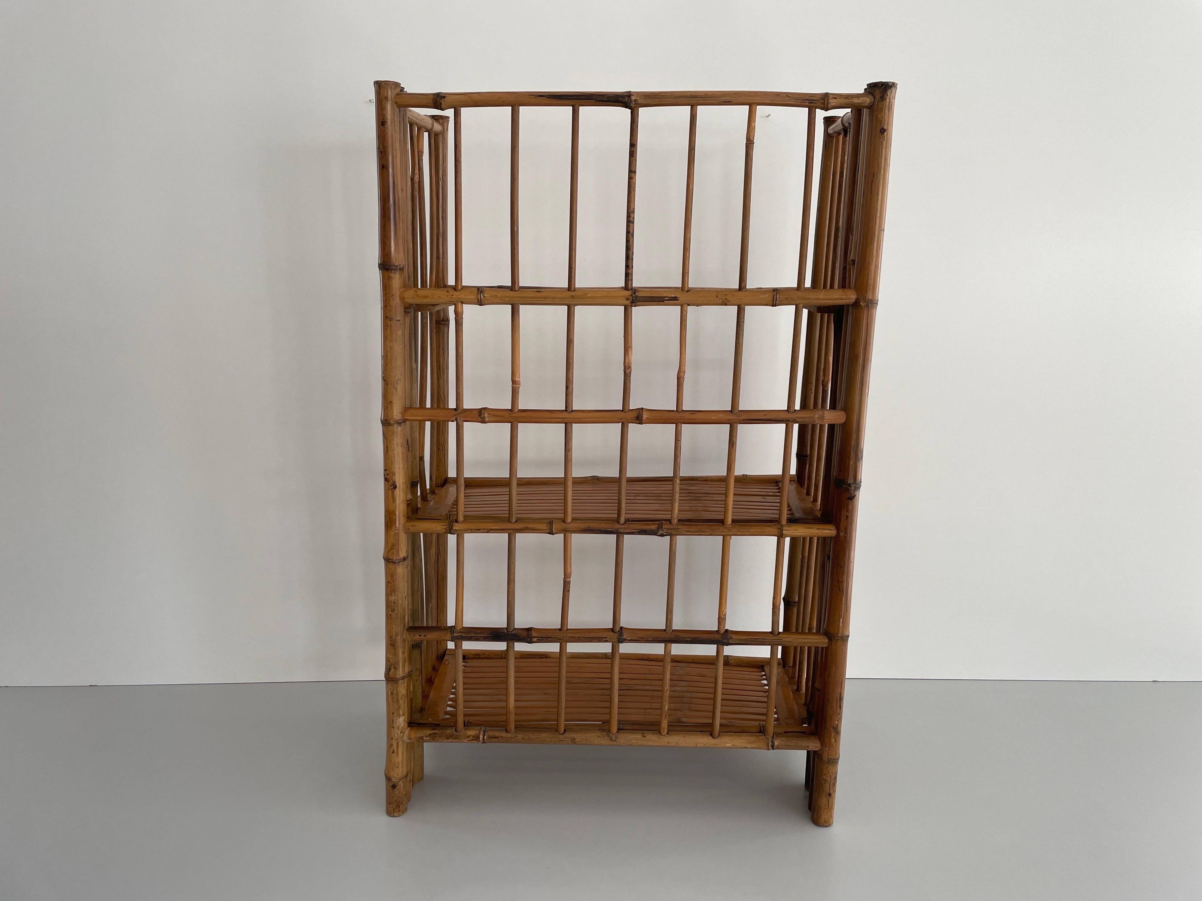 Folding bamboo shelf, 1960, Italy