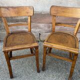 Pair of French bistro chairs vintage meat