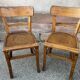 Pair of French bistro chairs vintage meat
