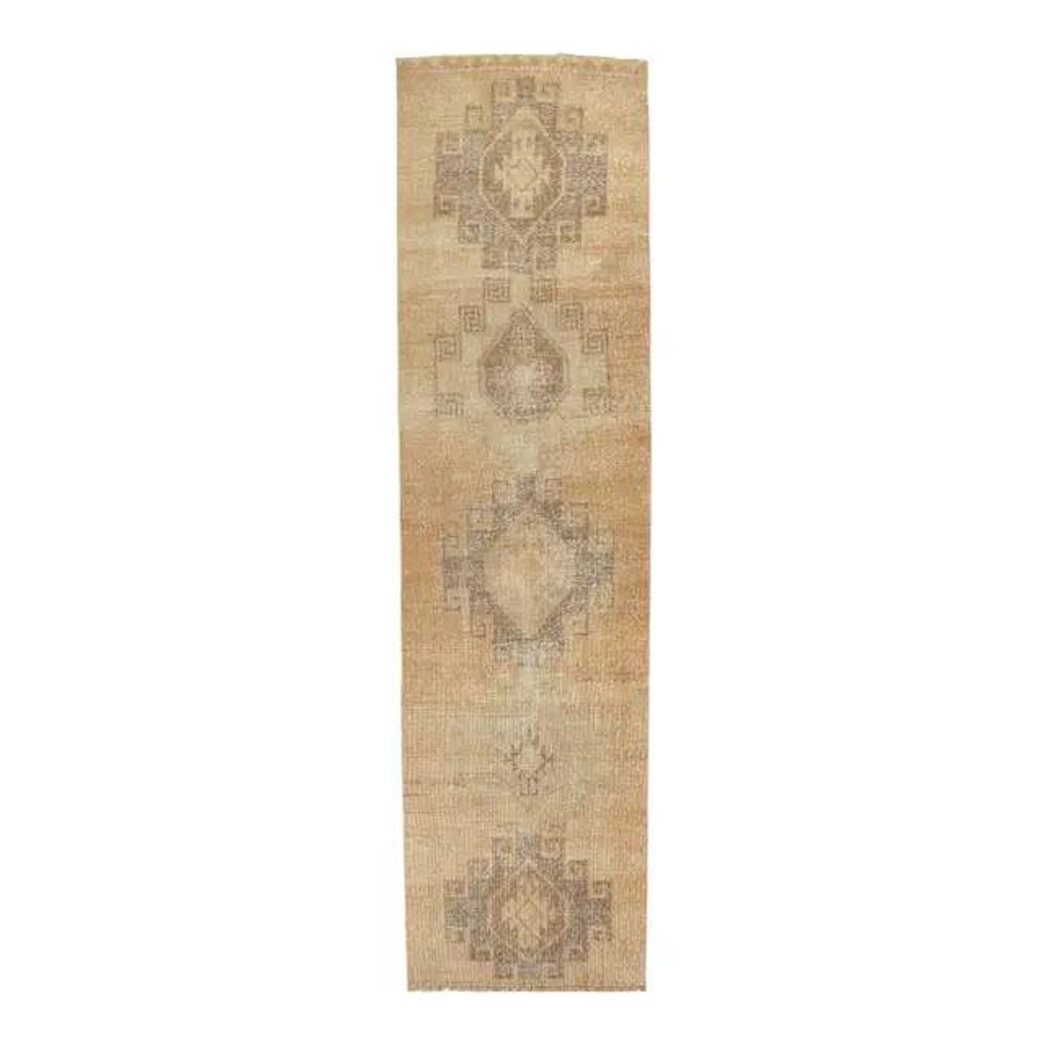 Turkish Oushak wool kilim rug 96x365
