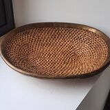 Rattan and brass basket