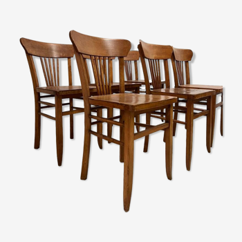 Ensemble de 6 chaises bistrot vintage