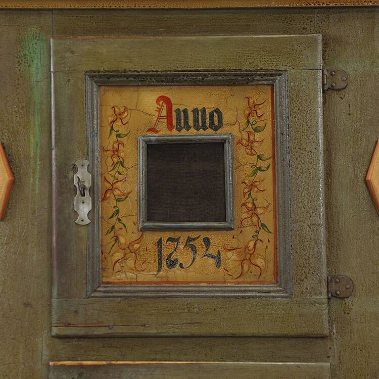 Armoire de mariée peinte d'art populaire, 1754