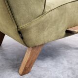 1930 Jindrich Halabala Bentwood Armchair in Forest Green Velvet