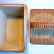 Candy, basket with beige and brown opaline lid, wicker style, PORTIEUX