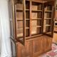 Large antique two-body library in solid oak – 3 glass doors