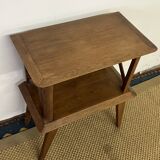 Bedside table with lattices, vintage compass legs
