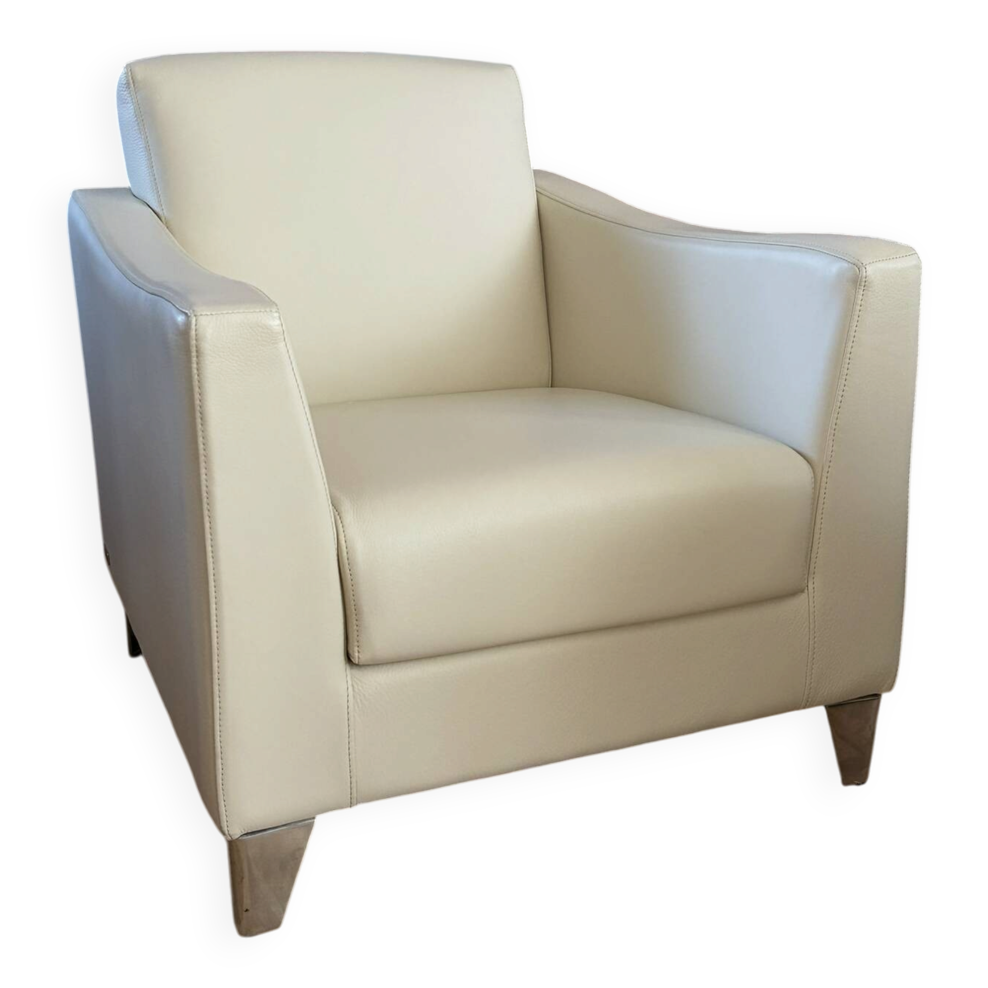 High-end burov ivory leather armchair - as new (never used)
