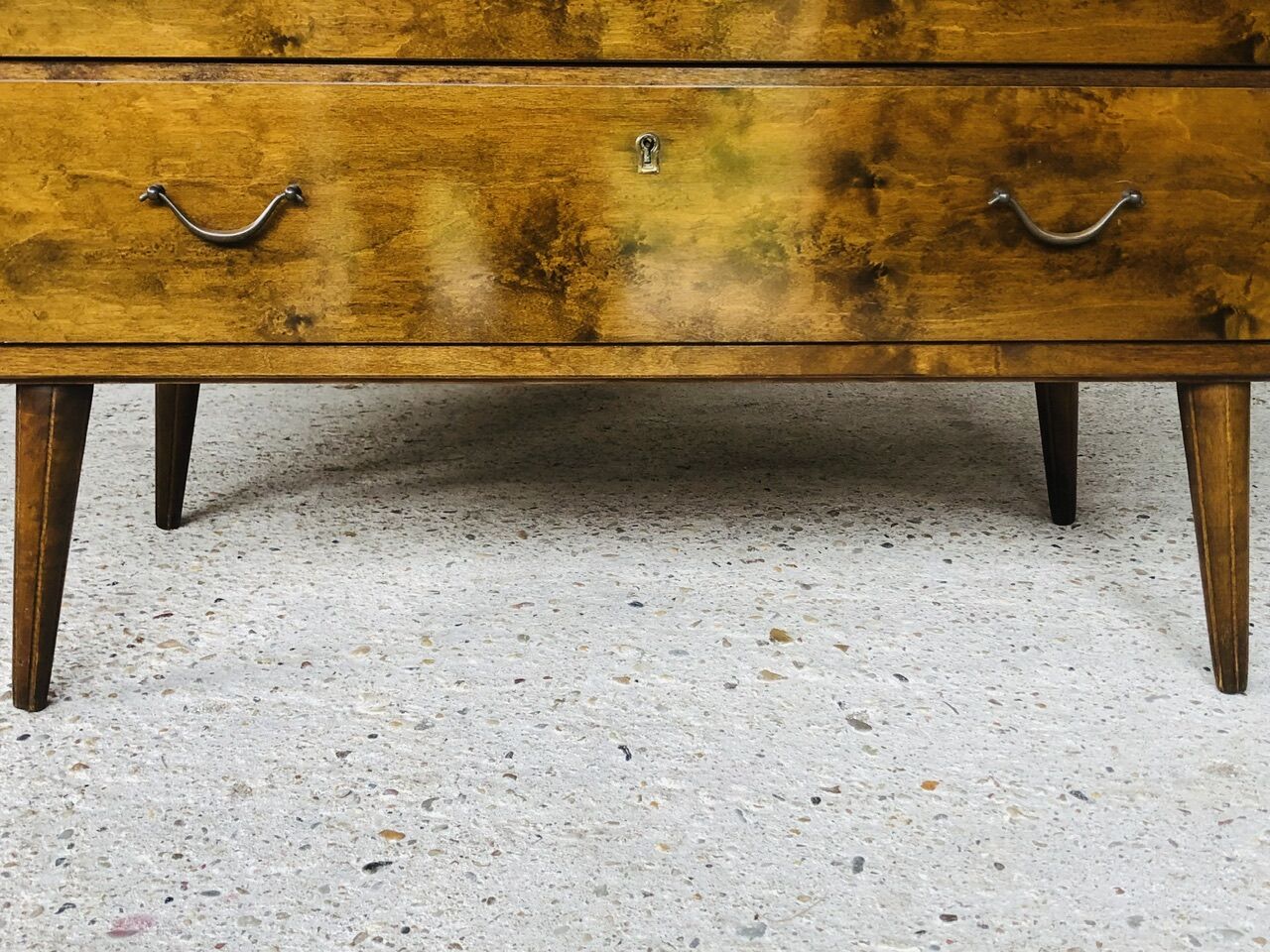 Vintage walnut chest of drawers, compass feet circa 50/60's