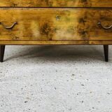 Vintage walnut chest of drawers, compass feet circa 50/60's