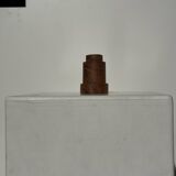 Circular teak monoxyle candlestick, pyramidal with a high central part H7 D5.