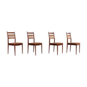 Suite de 4 chaises scandinaves dos cannés