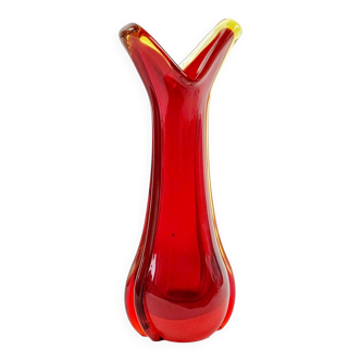 Vase Sommerso Mid-Century en Verre Murano par Flavio Poli pour Seguso, Murano, Italie, 1960s