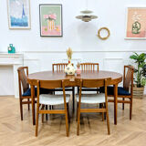 Round Scandinavian table with extensions