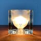 Vintage German glass cube table lamp Ta 14 by Peill & Putzler, 1970s.