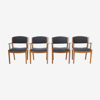 Danish dining chairs with armrests by Poul Volther for FDB Møbler, Denmark 1960s