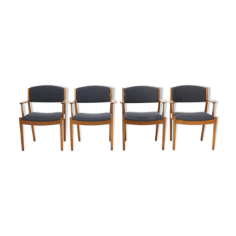 Danish dining chairs with armrests by Poul Volther for FDB Møbler, Denmark 1960s