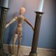 Duo brass candle holders column