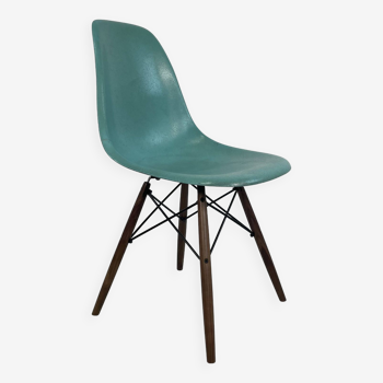 Eames Herman Miller DSW side chair in turquoise