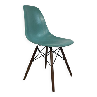 Eames Herman Miller DSW side chair in turquoise