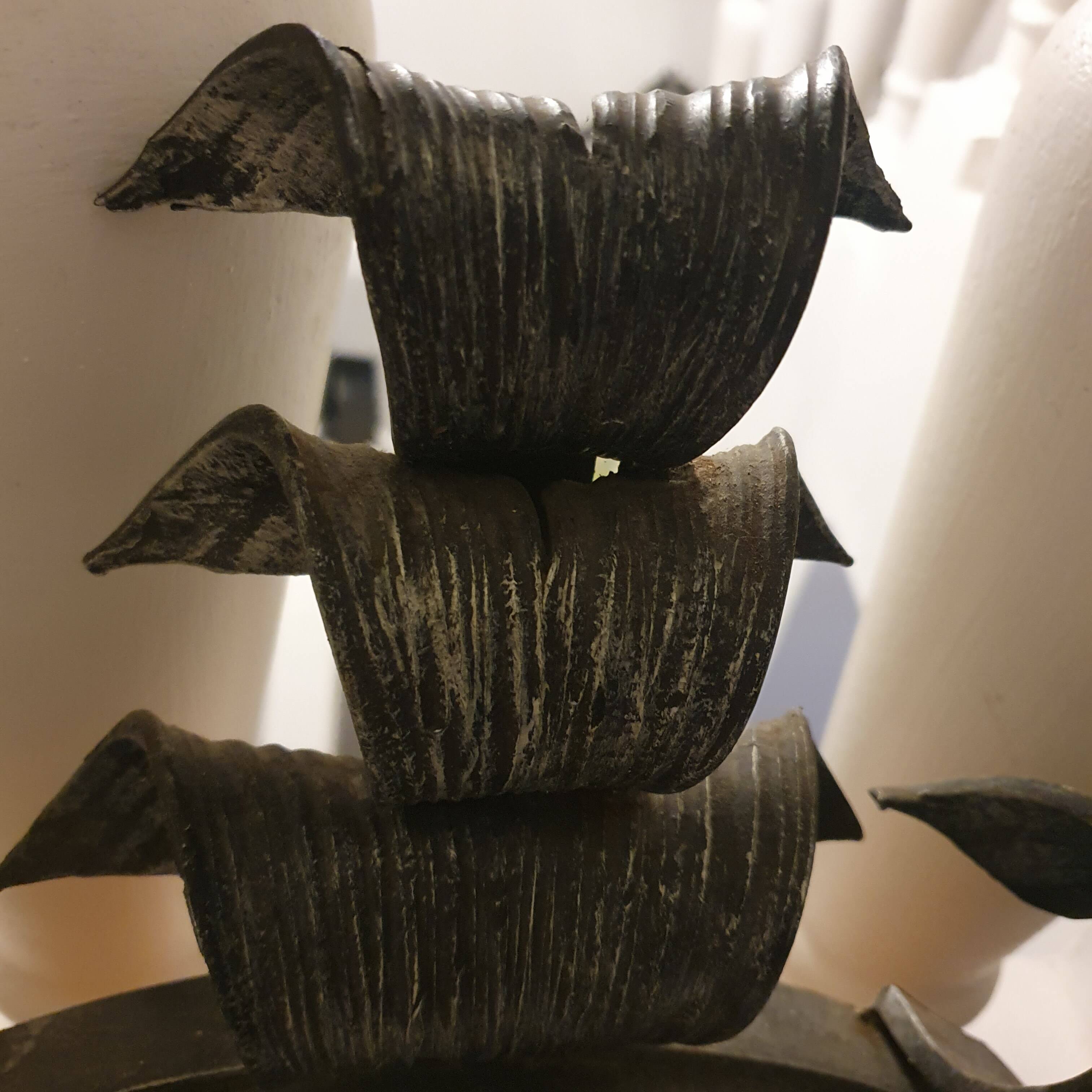 Brutalist wrought iron mirror, Spain, 1950