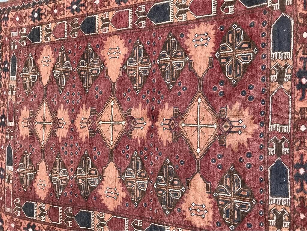 Afghan Turkmen rug handmade 115x136cm