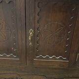 Antique Spanish sideboard in solid walnut – late 19th century