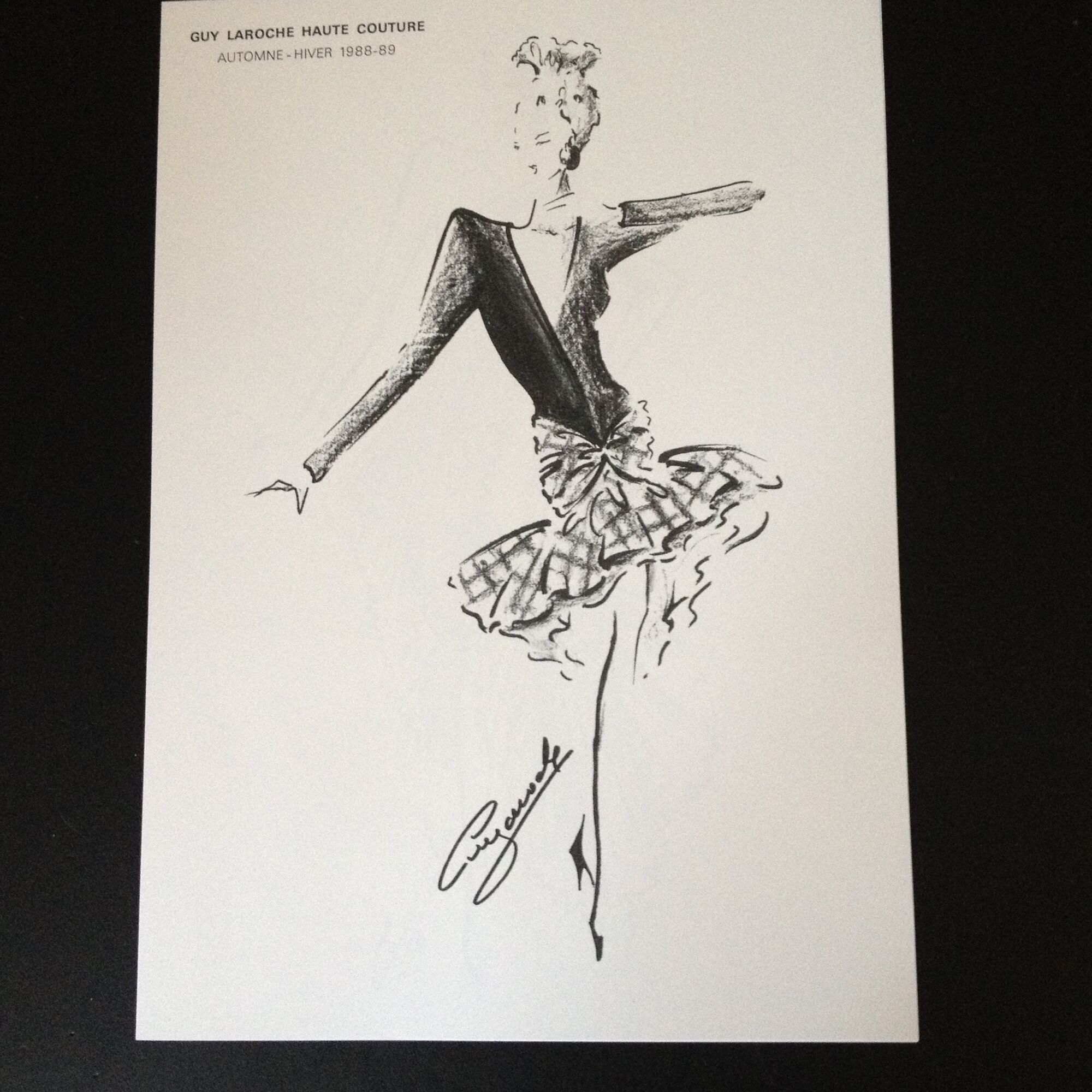 Nice press fashion illustration Guy Laroche- Collection autumn - winter 1988/1989