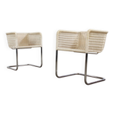 Lot de 2 fauteuils Tecta D44 à piétement luge Vintage design Bauhaus