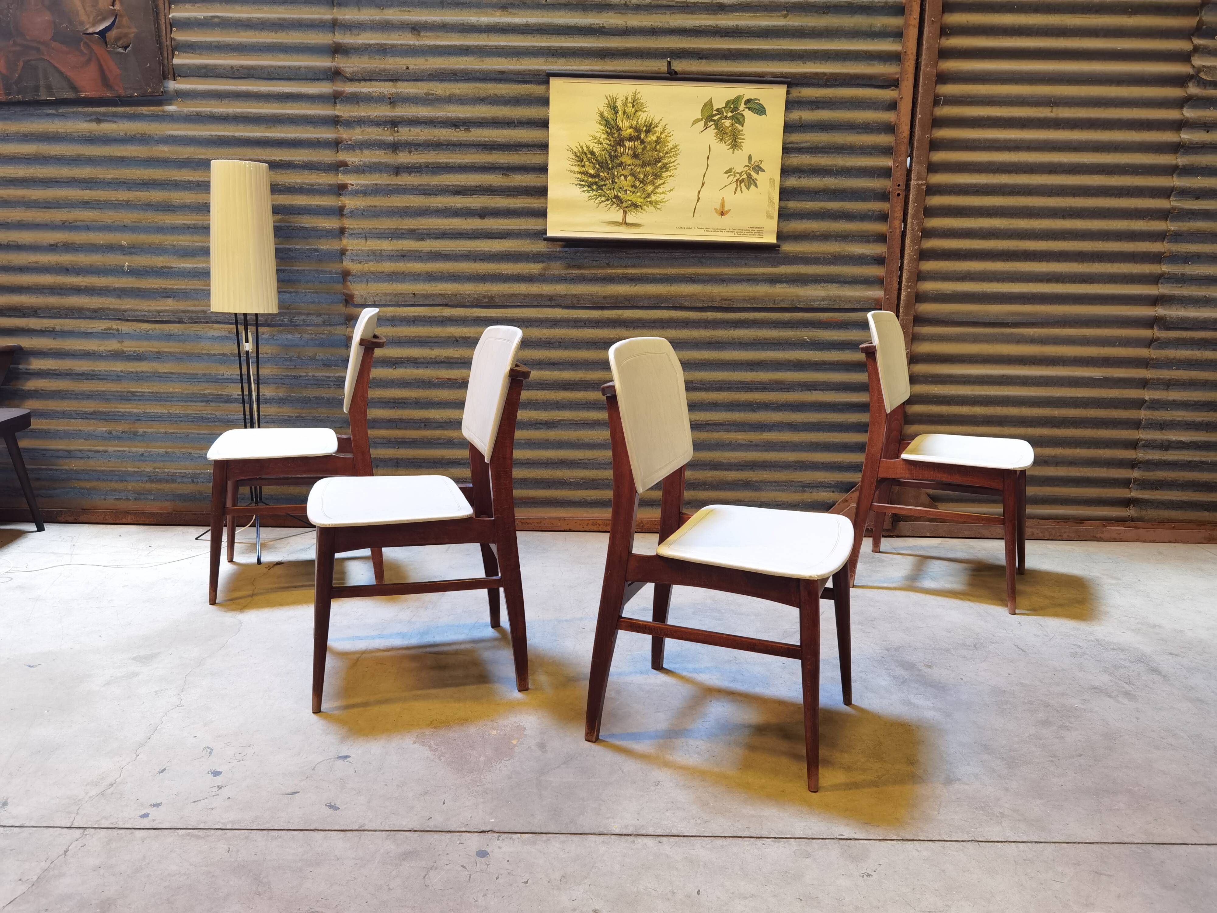 Lot de 4 chaises allemande Kondor Möbelwerk 1960