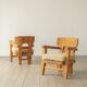 Stig Sandqvist, solid pine, lounge chair (pair)