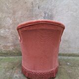 Fauteuil crapaud velours vieux rose