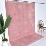 6x9 Soft Pink Handmade Wool Vintage Rug 197x287Cm SK 241959