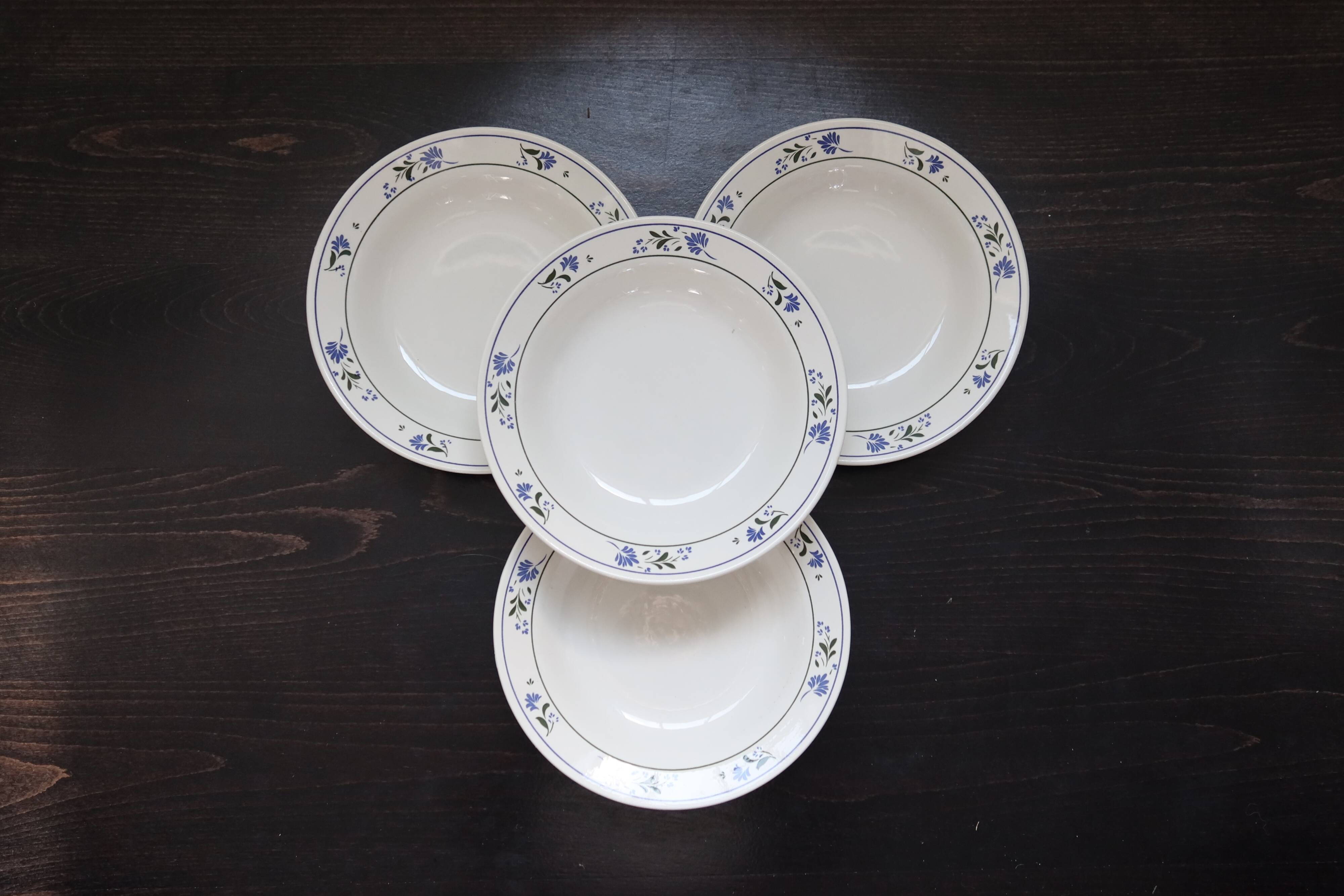 4 vintage earthenware soup plates from Céranord Saint-Amand